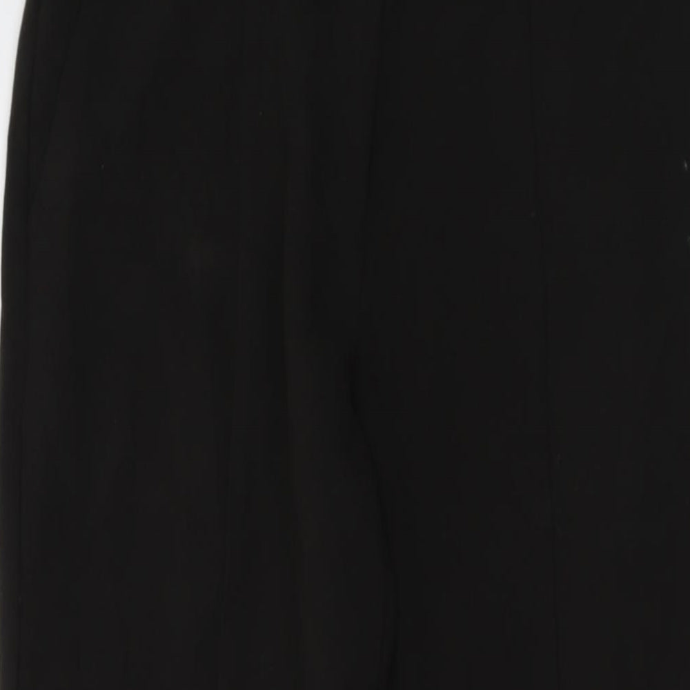 ICHI Womens Black Polyester Trousers Size 8 L30 in Regular Hook & Eye