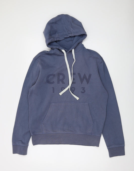 Crew Clothing Mens Blue Cotton Pullover Hoodie Size S