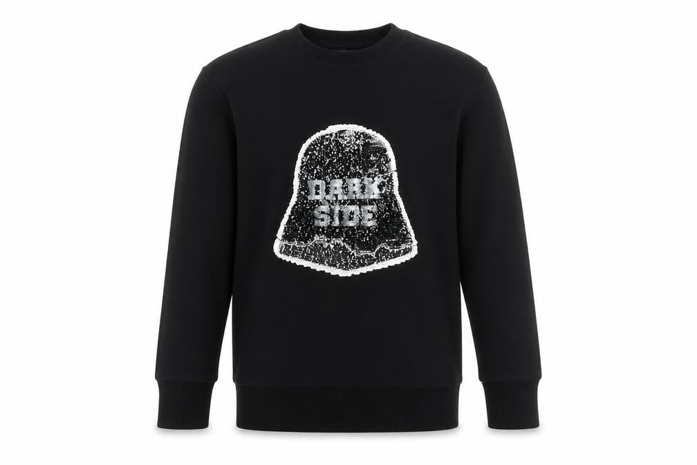 Front view of Star Wars boys’ black cotton pullover sweatshirt, size 9, years pullover