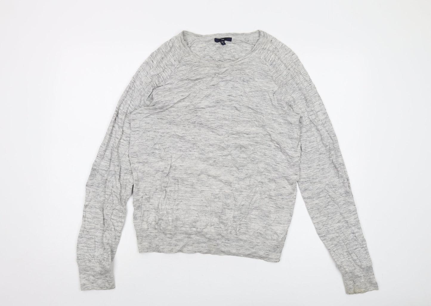 Gap Womens Grey Round Neck Cotton Pullover Jumper Size M
