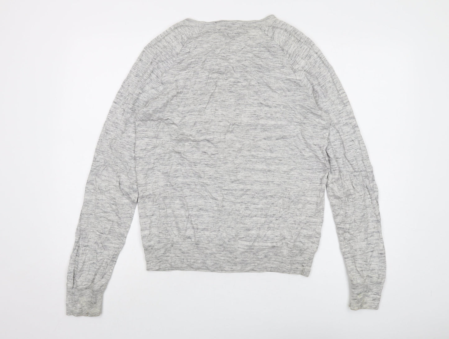Gap Womens Grey Round Neck Cotton Pullover Jumper Size M