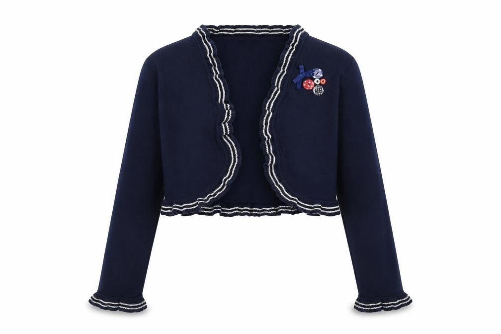 Pumpkin Patch Girls Blue V-Neck Acrylic Shrug Jumper Size 10 Years