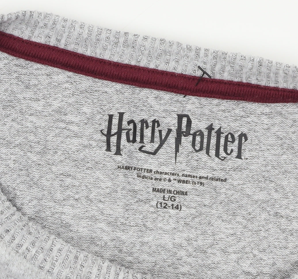 Brand and care label for Harry Potter Grey Nightshirt with 3/4 Sleeves, size 12