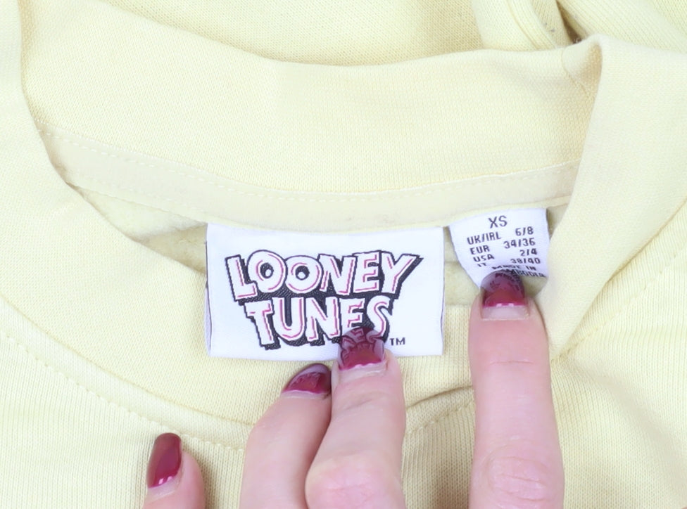 Looney Tunes Yellow XS Graphic Print Sweatshirt