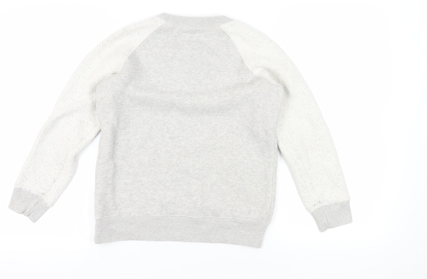 Jack Wills Grey Raglan Sleeve Sweatshirt UK 8 Cotton Blend