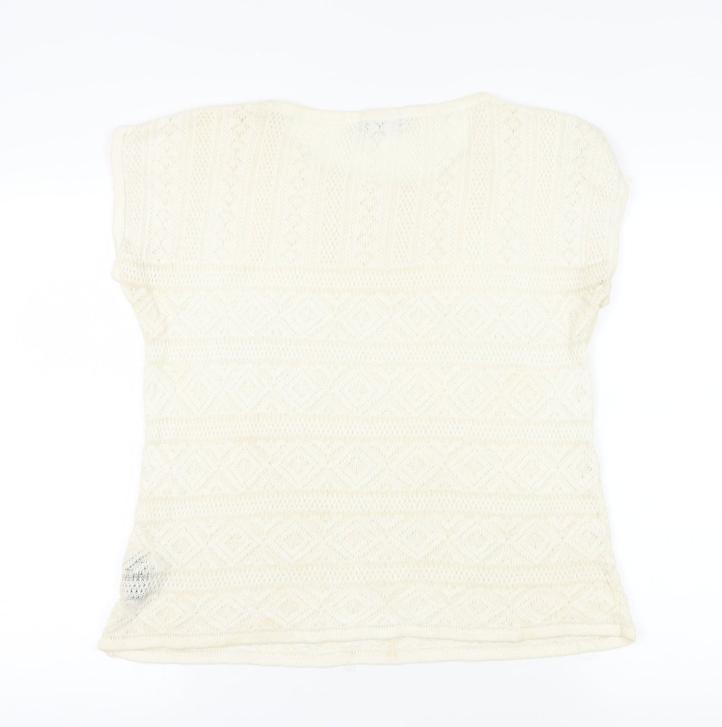 Ralph Lauren Ivory Geometric Knit T-Shirt XL