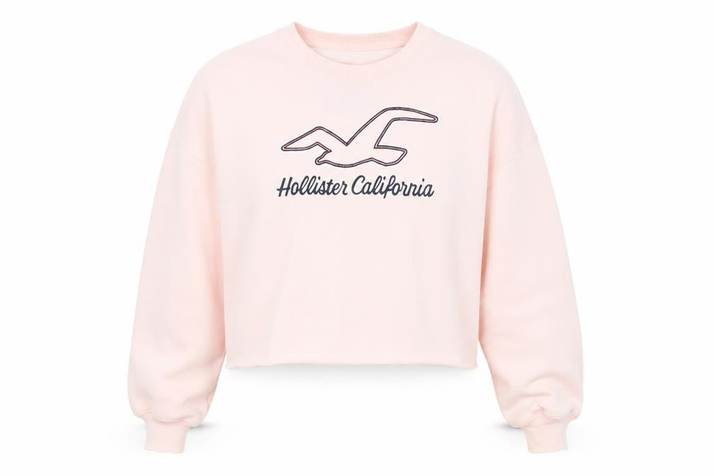 Womens UK XS Regular Hollister Pink Pullover Sweatshirt