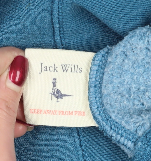 Jack Wills Blue Full Zip Hoodie, Unisex, Logo Accent