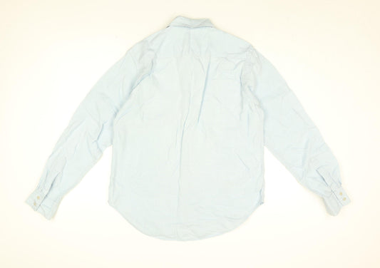 Gap Mens Blue Cotton Button-Up Size S Collared Button