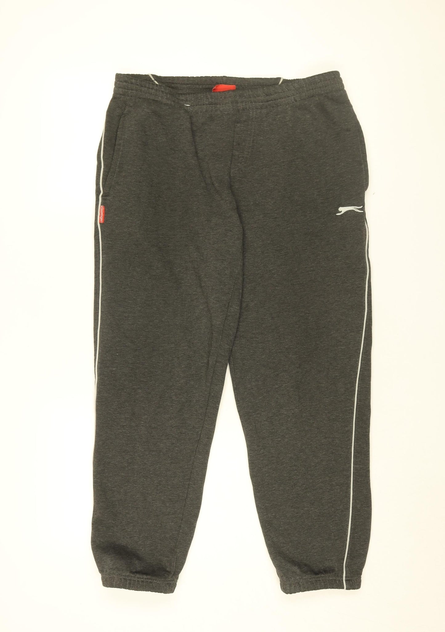 Slazenger Mens Grey Cotton Jogger Trousers Size S L27 in Regular Drawstring
