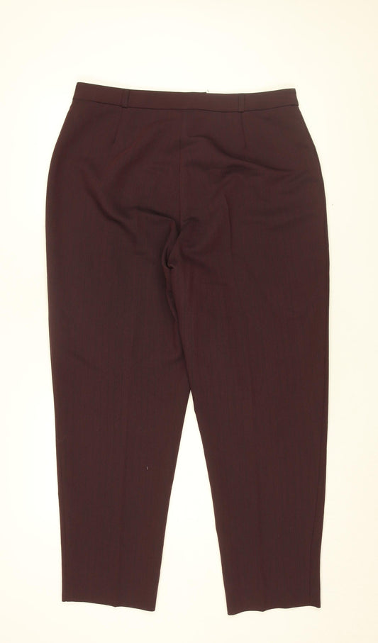 Bella Pasini Womens Red Polyester Trousers Size 18 L29 in Regular Zip