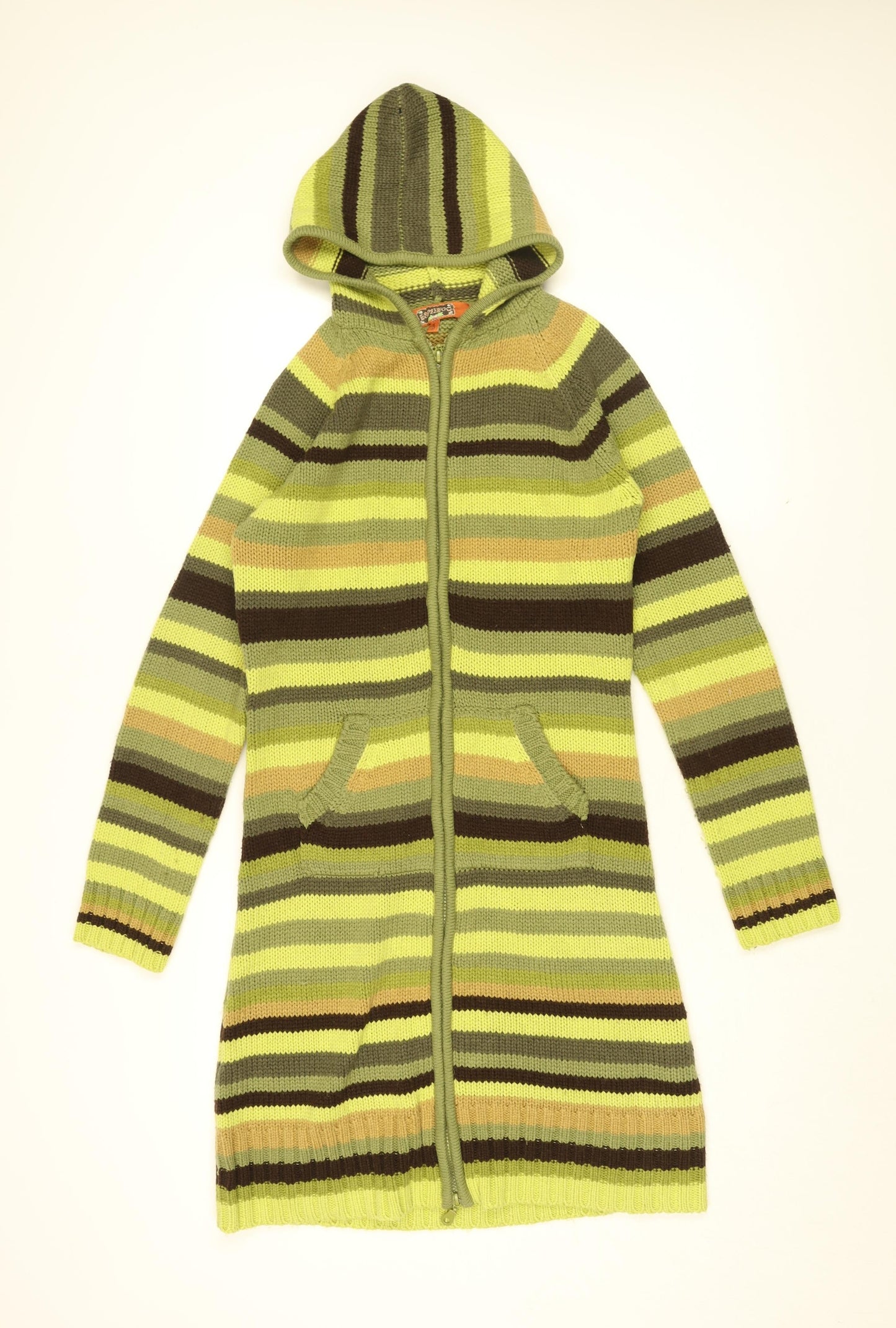 Espliego Womens Green Striped Jacket Size S Zip