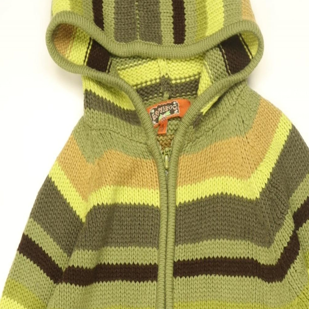 Espliego Womens Green Striped Jacket Size S Zip