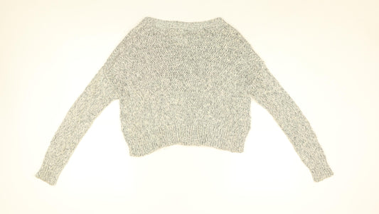 Hollister Womens Grey Round Neck Cotton Pullover Jumper Size XS
