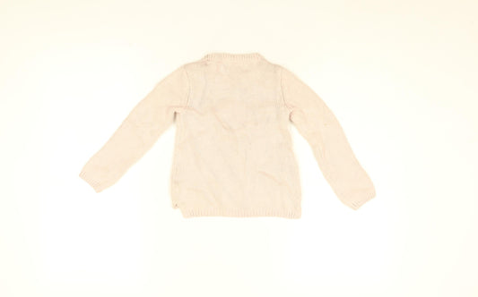 Miss Mona Mouse Girls Pink Round Neck Cotton Pullover Jumper Size 3 Years Pullover - Penguin