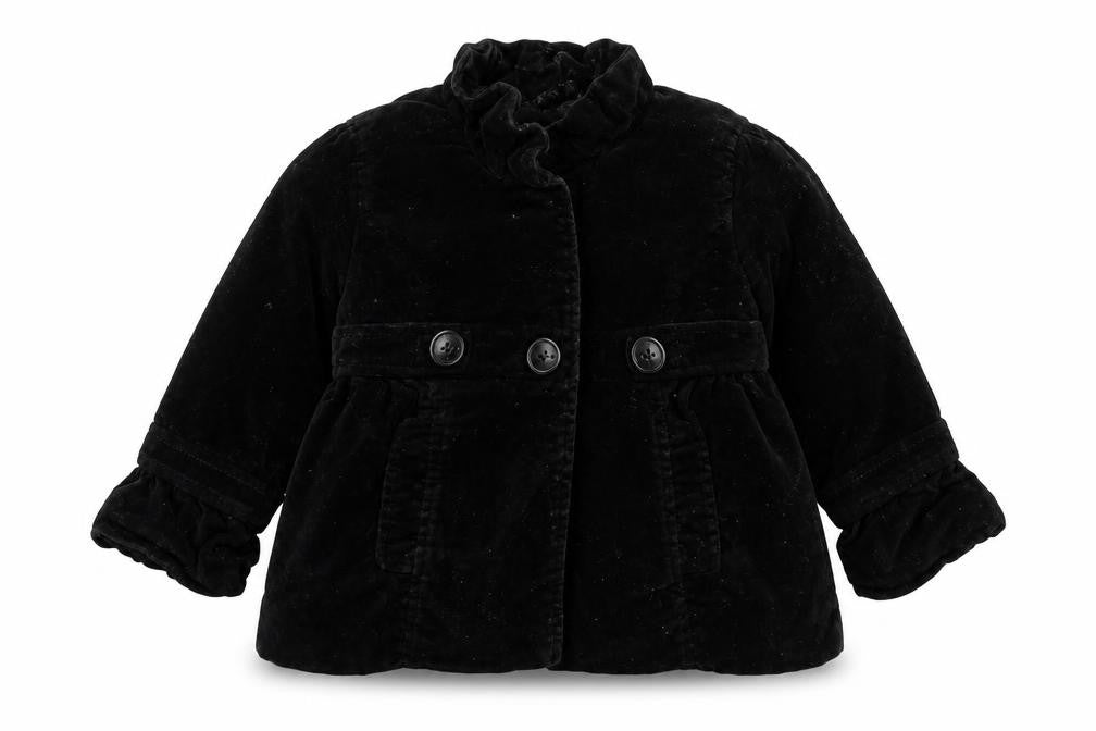 Front view of Gap girls’ black jacket, size 2, years button