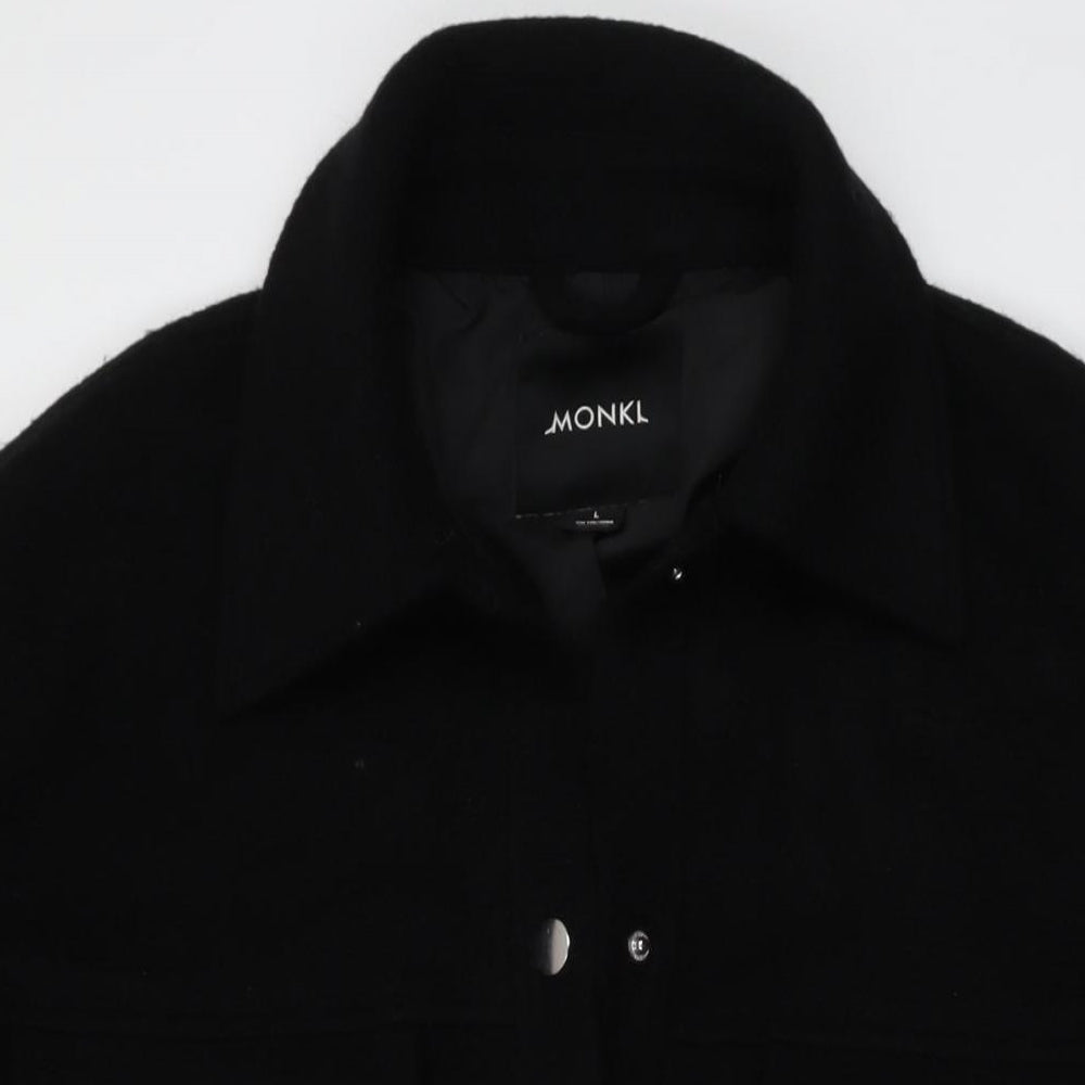 Monki Mens Black Jacket Size L Snap