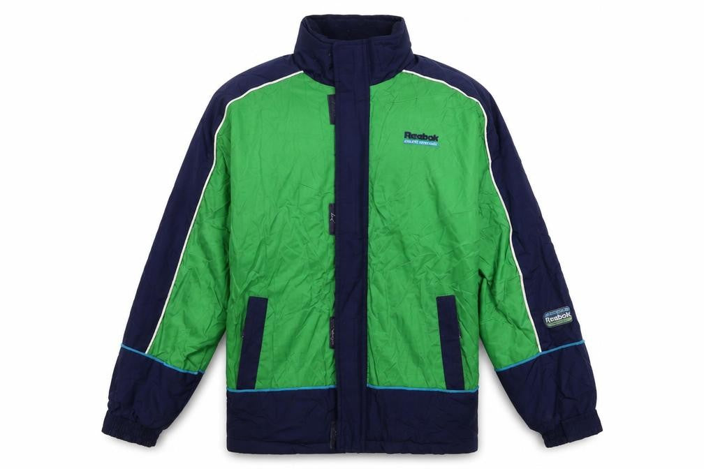 Reebok Boys Green Jacket Size 14-15 Years Zip - Vintage
