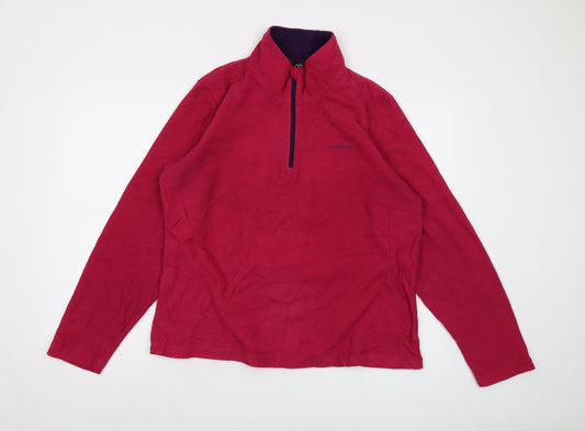 Freedom Trail Womens Pink Polyester Pullover Sweatshirt Size 18 Zip