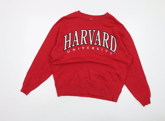 Harvard Womens Red Cotton Pullover Sweatshirt Size 8 Pullover