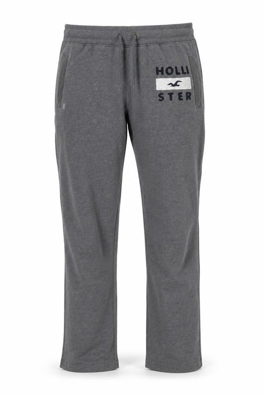Hollister Mens Grey Cotton Trousers Size S L30 in Regular Drawstring
