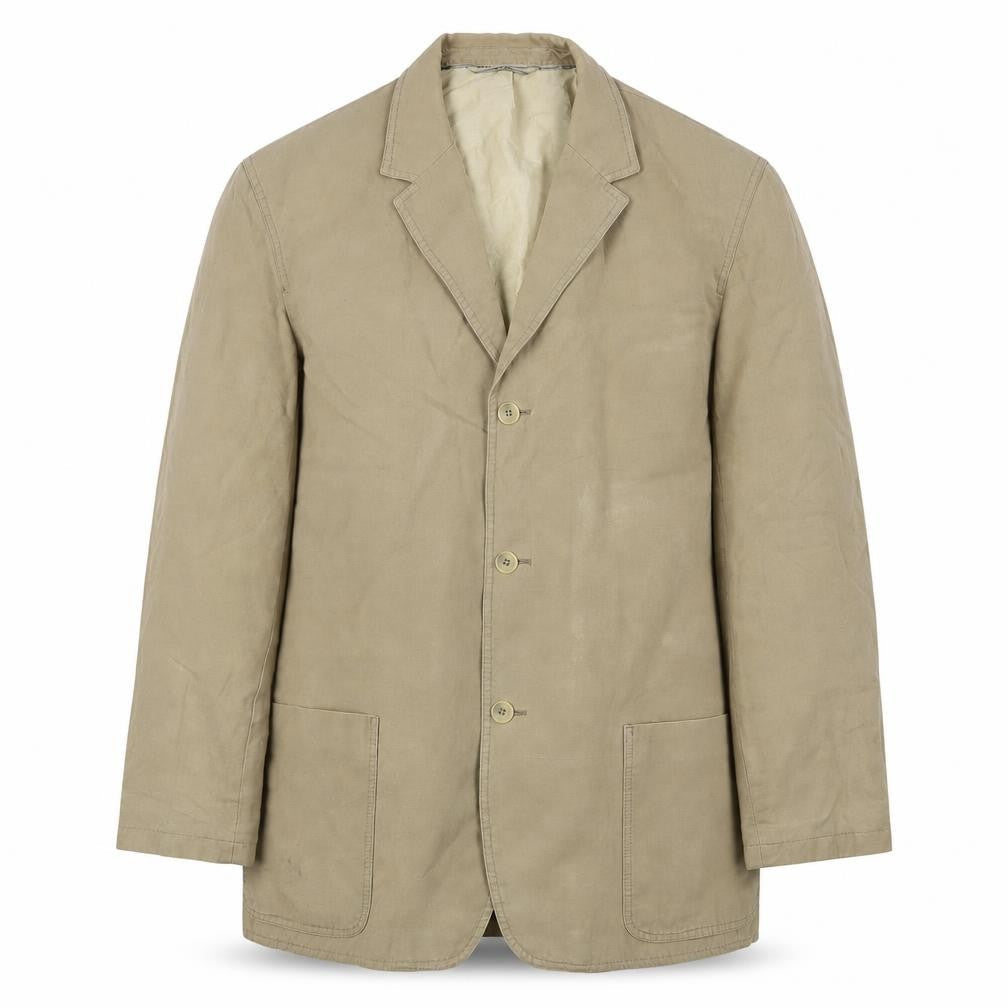 Swept Mens Beige Biker Jacket Size L Button - Inside pocket