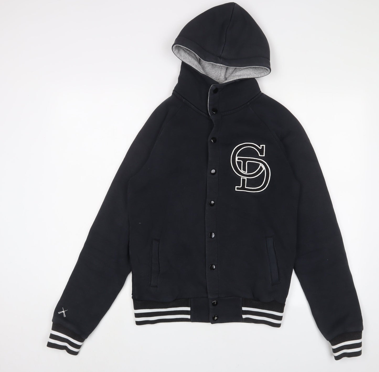 Criminal Damage Mens Blue Cotton Pullover Hoodie Size S - Logo, Embroidered