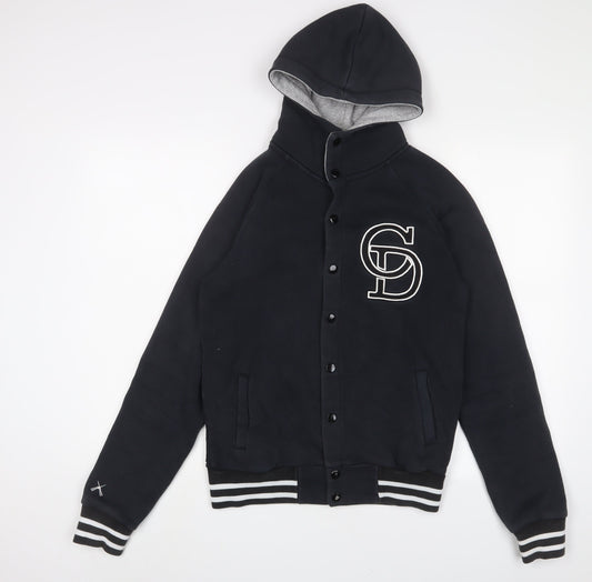 Criminal Damage Mens Blue Cotton Pullover Hoodie Size S - Logo, Embroidered