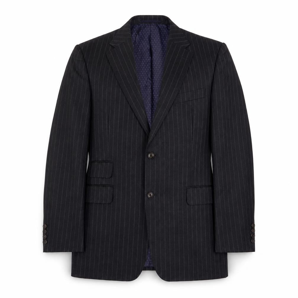 Marks and Spencer Mens Grey Striped Wool Jacket Suit Jacket Size 42 Regular
