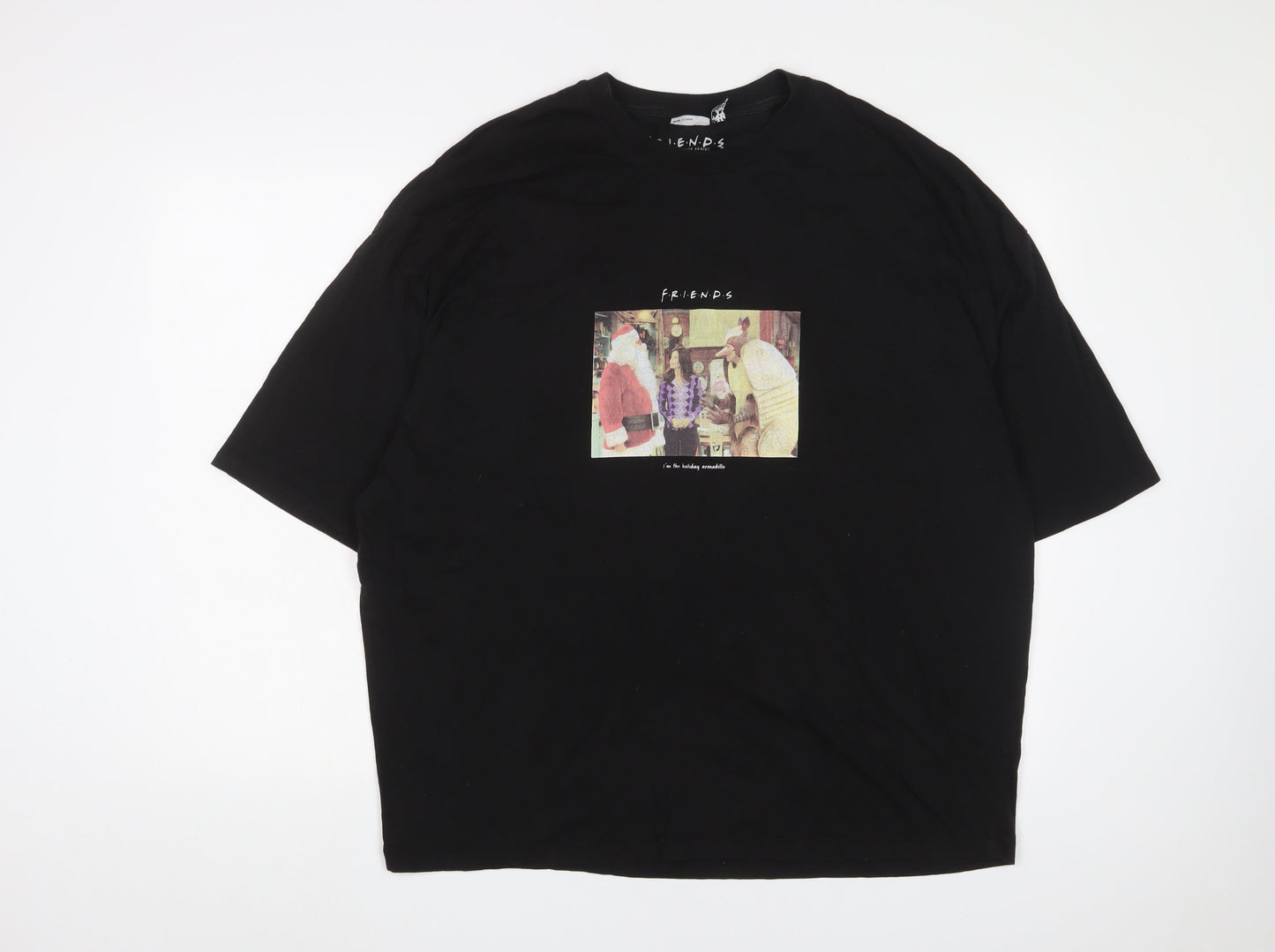 ASOS Womens Black Cotton Basic T-Shirt Size L Crew Neck - Friends