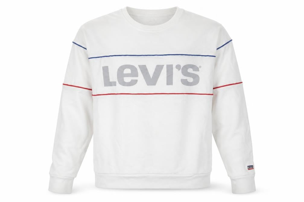 Mens UK L Regular Levi's White Pullover Sweatshirt