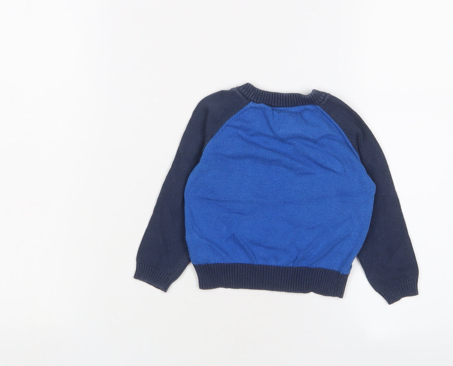 Mickey Mouse Baby Blue Cotton Pullover Jumper Size 6-9 Months Button