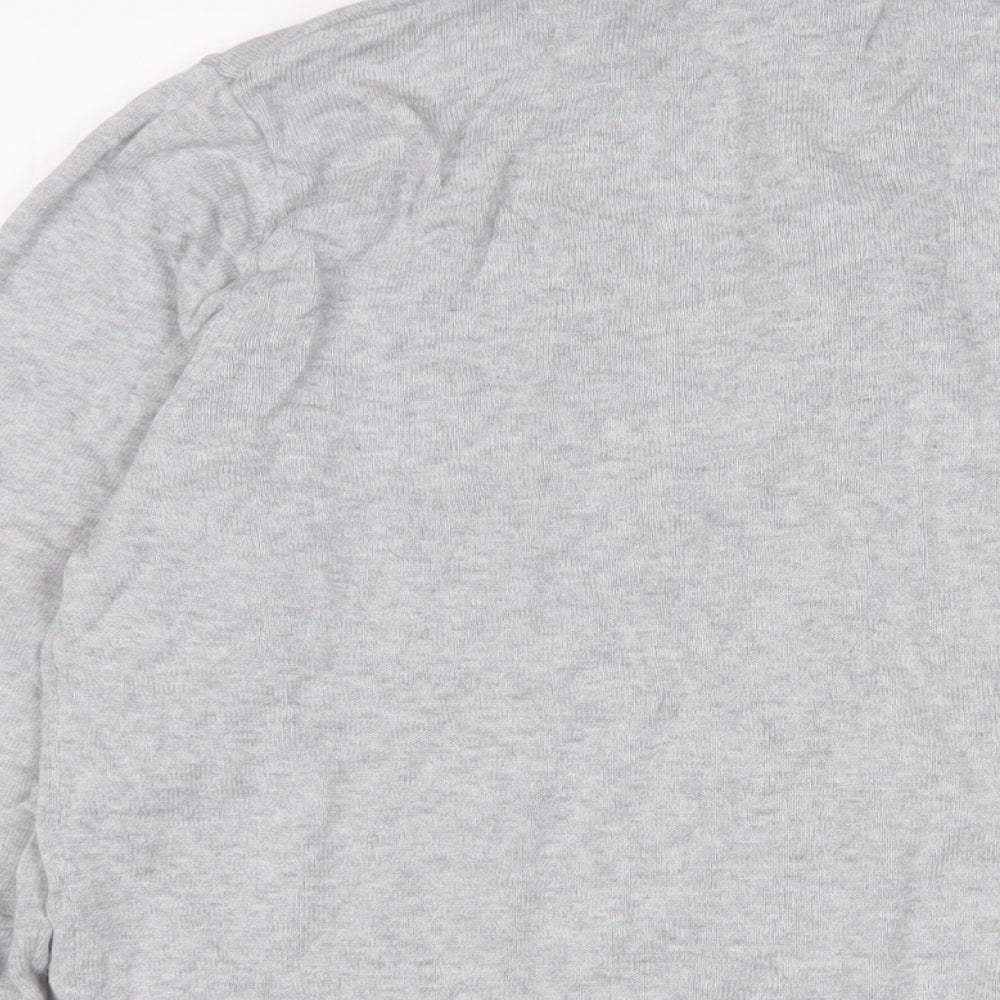 Crew Clothing Womens Grey High Neck Cotton Pullover Jumper Size L - Logo, Embroidered