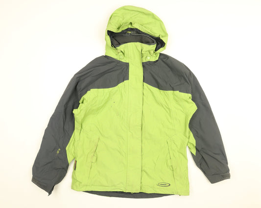 Mountain Life Womens Green Rain Coat Coat Size 12 Zip