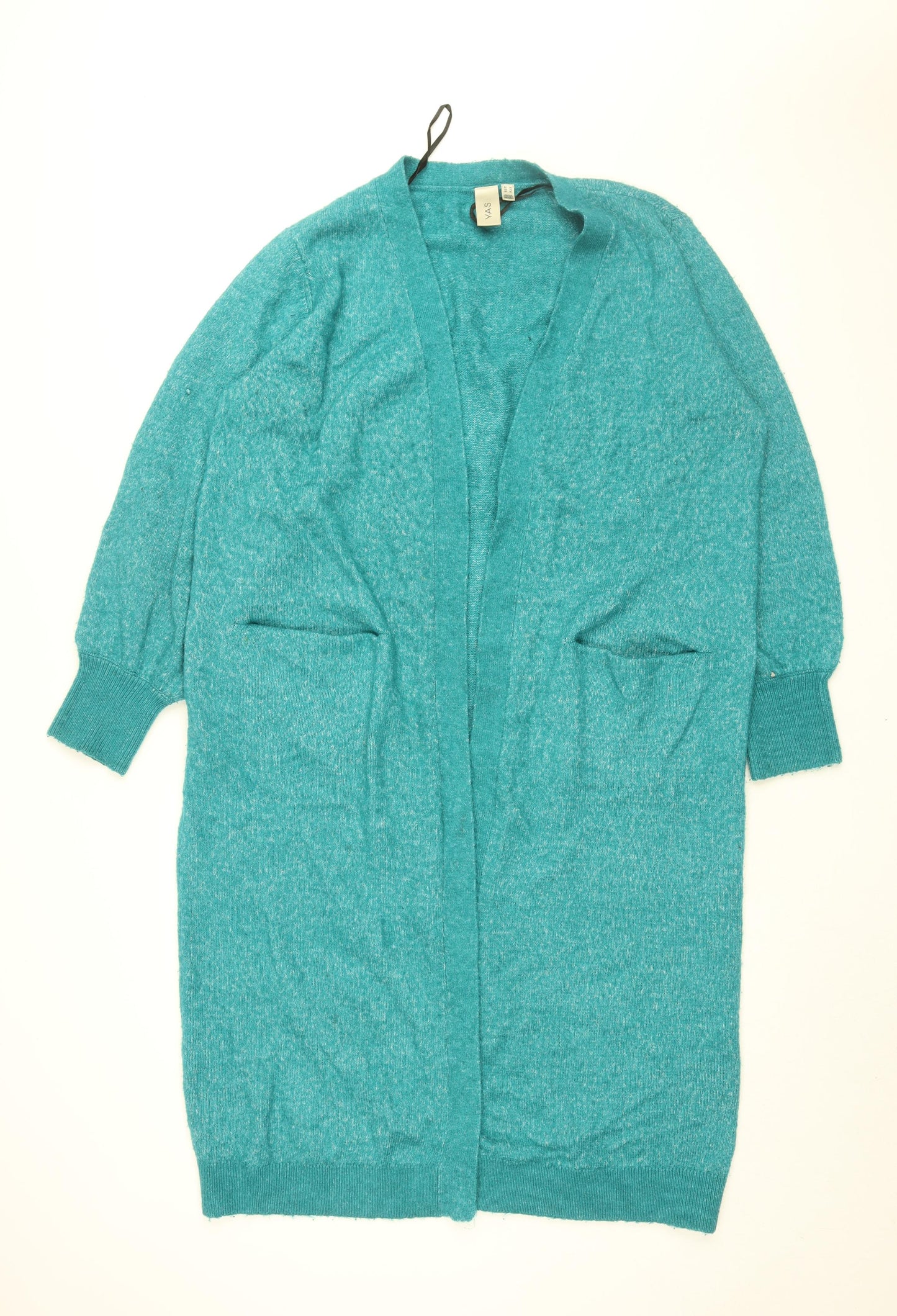 Y.A.S Womens Blue V-Neck Nylon Cardigan Jumper Size XL