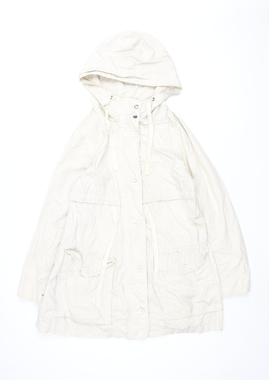 Gap Womens Beige Overcoat Coat Size S Zip