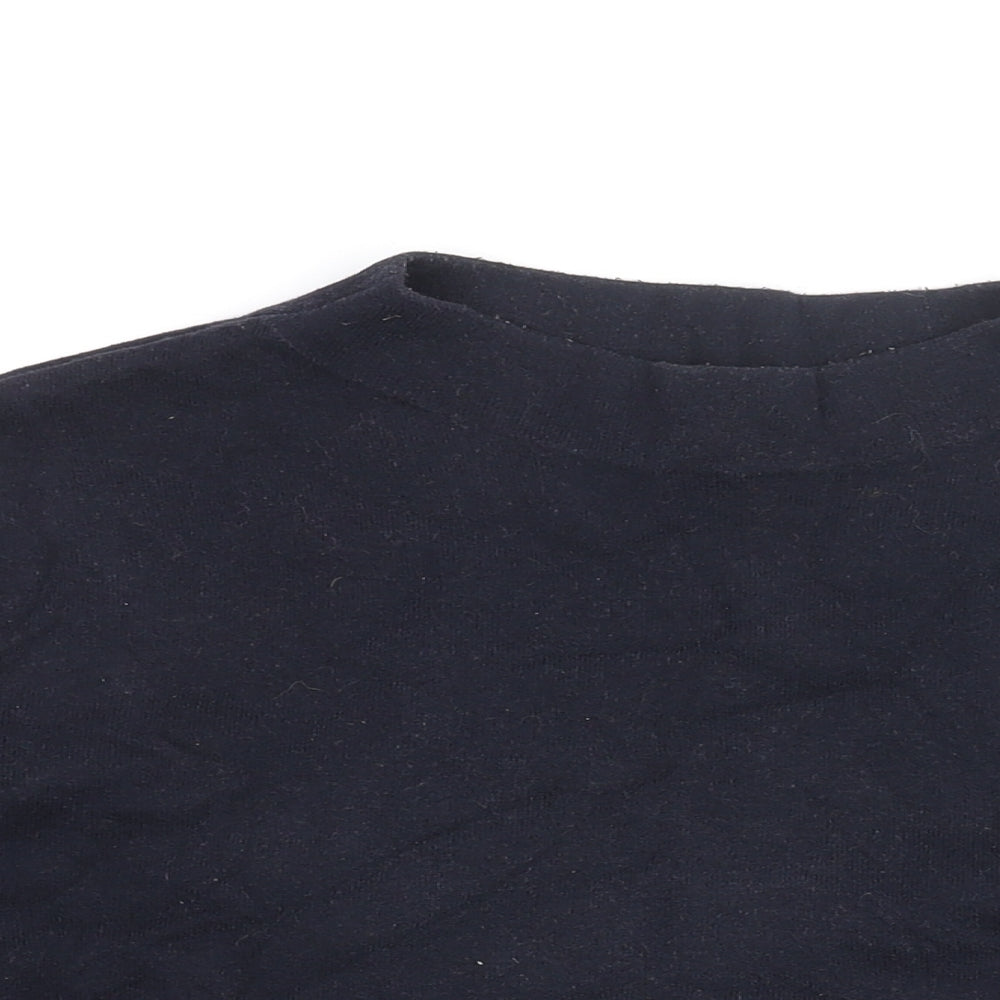 ESpirit Womens Blue High Neck Cotton Pullover Jumper Size M