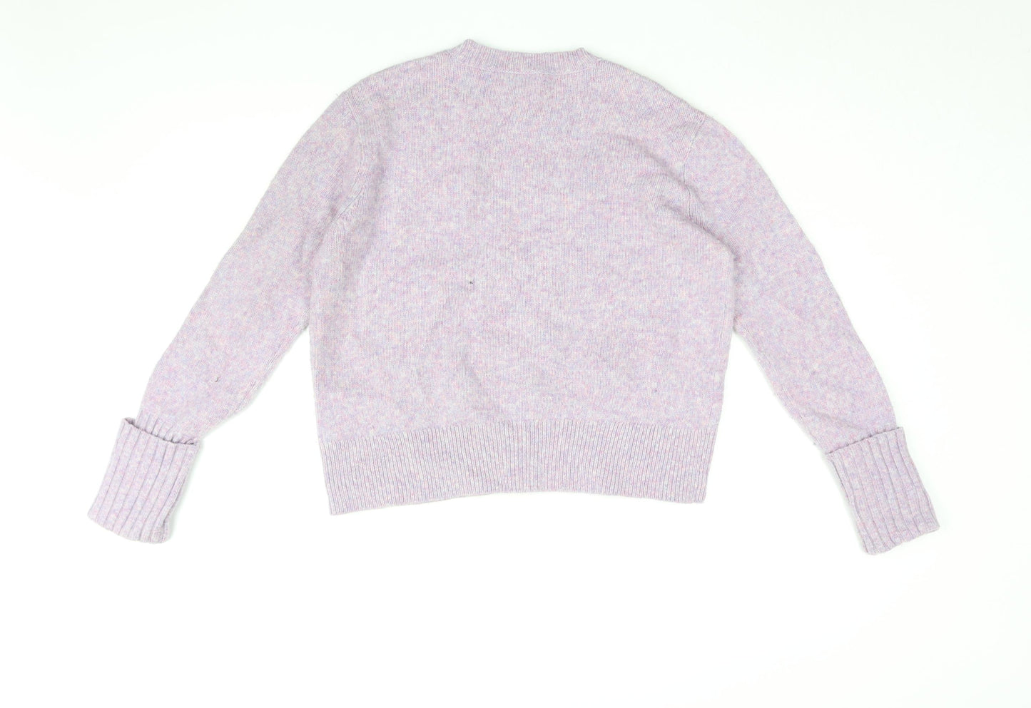 Club Monaco Womens Purple Round Neck Wool Pullover Jumper Size XS