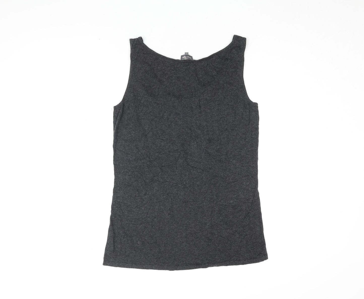 Phase Eight Womens Black Acrylic Basic Tank Size L Round Neck