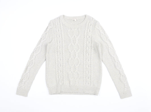 Gap Womens Beige Round Neck Acrylic Pullover Jumper Size M