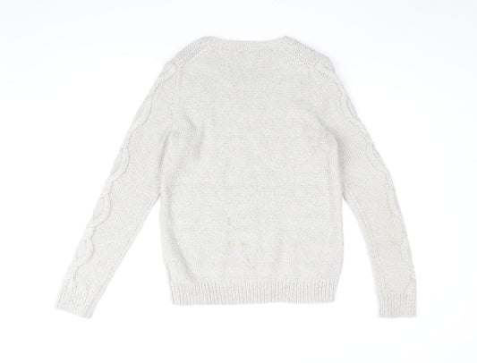 Gap Womens Beige Round Neck Acrylic Pullover Jumper Size M