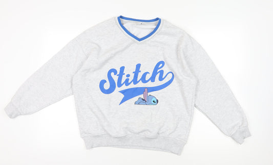 Disney Grey Stitch Pullover Sweatshirt XS