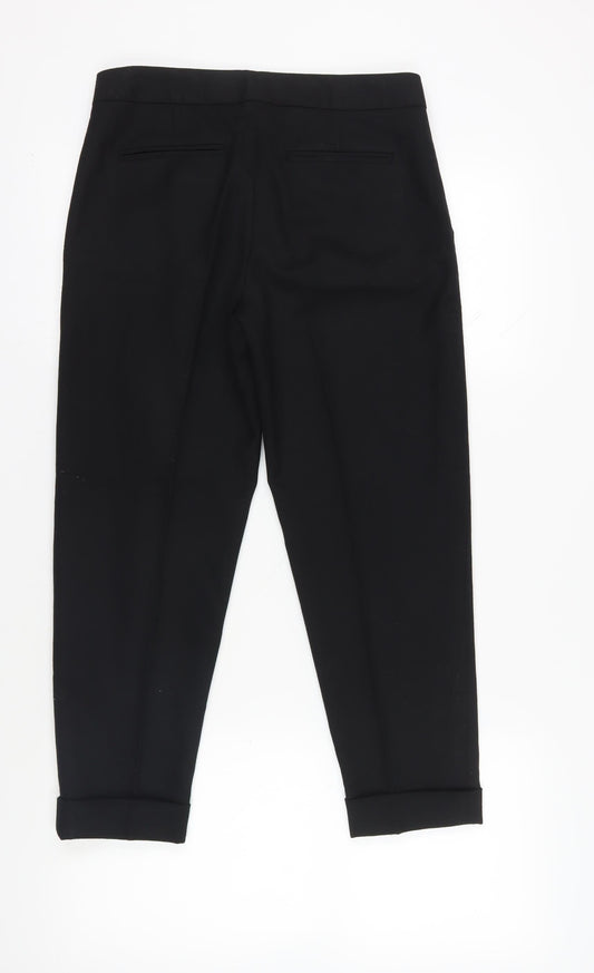 Gap Black Cropped Wool Blend Women's Trousers Size 8