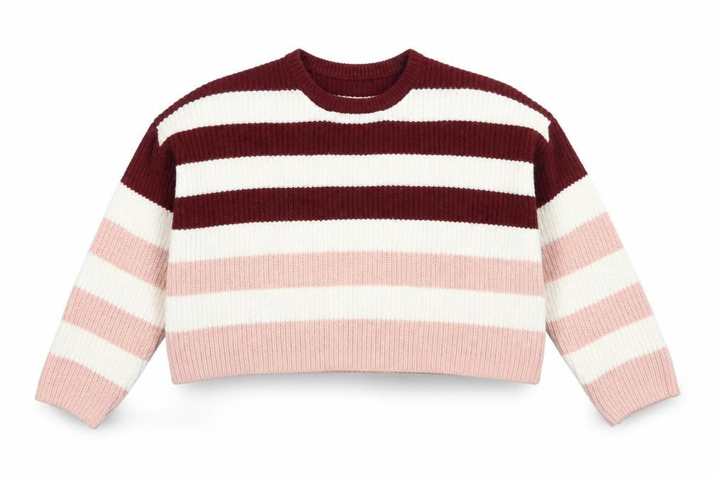 Front view of 6IXTY8IGHT Multicoloured Striped Knit Jumper - M