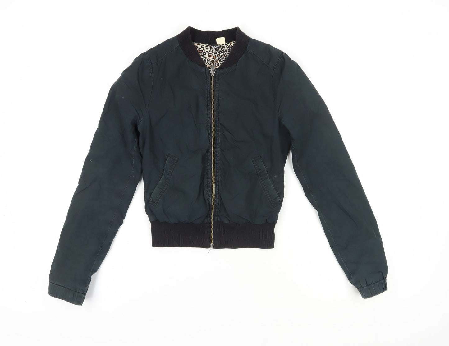 H&M Women's Black Bomber Jacket Size 6