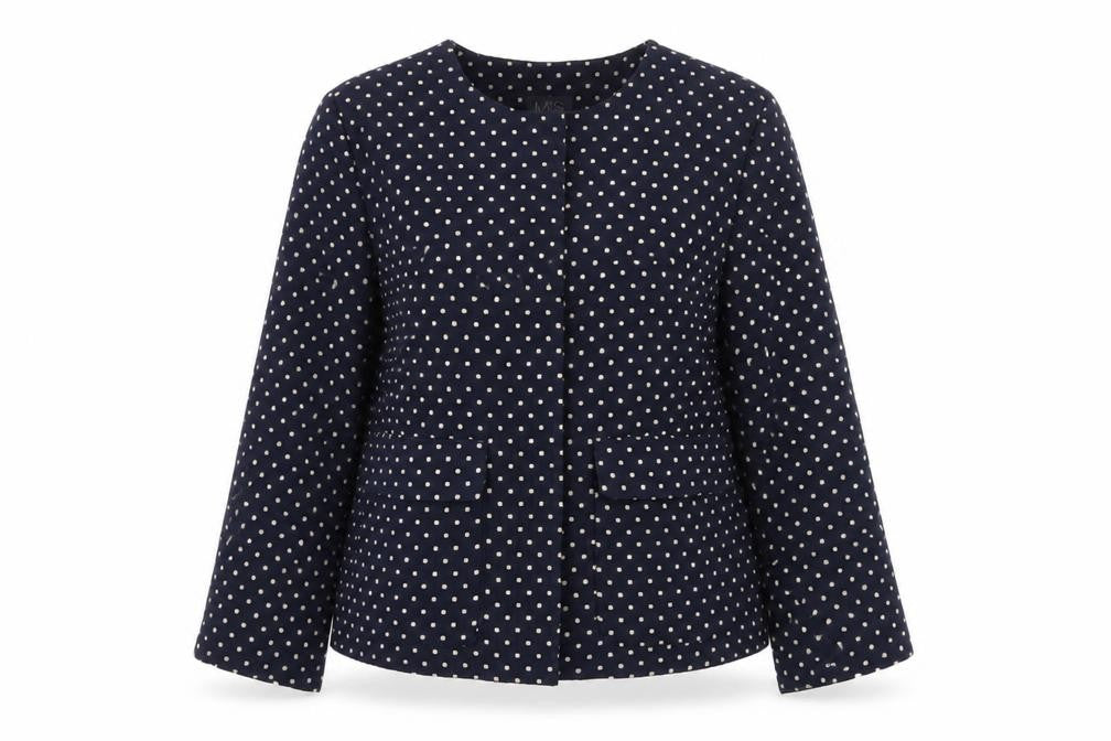 Front view of Marks & Spencer Polka Dot Suit Jacket, size 12, Black