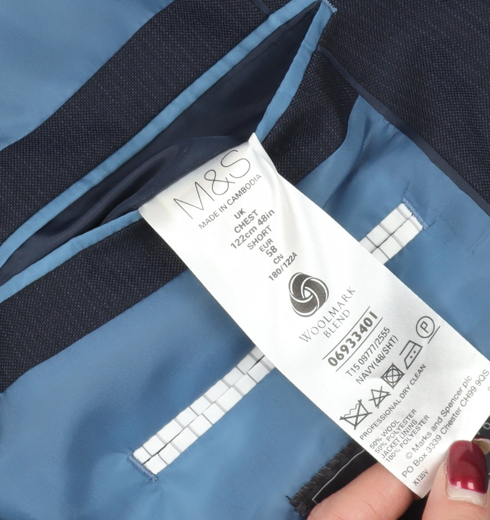 Marks and Spencer Men's Blue Blazer XL