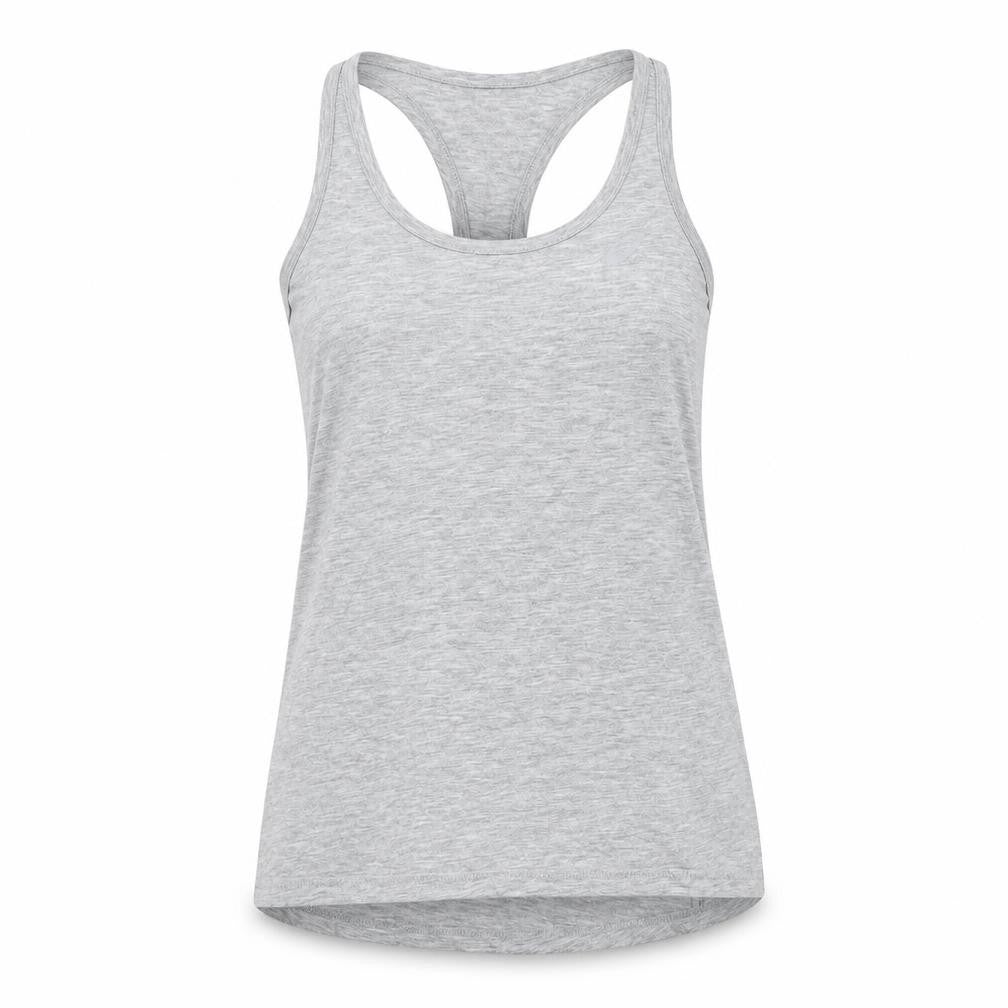 Front view of Asics Women's Grey Racerback Athletic Tank Top Small