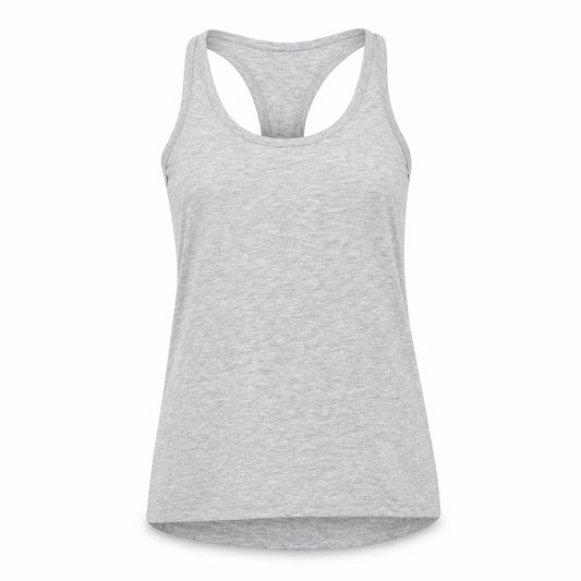 Front view of Asics Women's Grey Racerback Athletic Tank Top Small