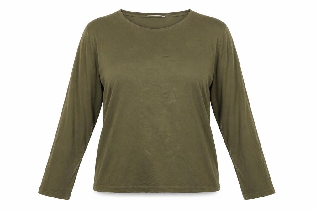 MNG Womens Green Cotton Basic T-Shirt Size XL Boat Neck